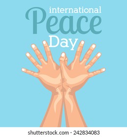 Peace design over blue background, vector illustration.