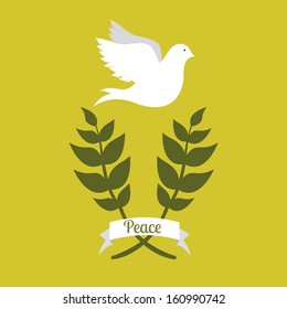 peace design over  green background vector illustration