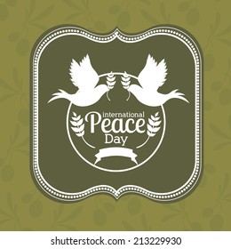 Peace design over green background,vector illustration
