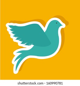 peace design over orange  background vector illustration
