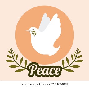 peace design over pink background vector illustration
