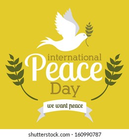 peace design over yellow background vector illustration