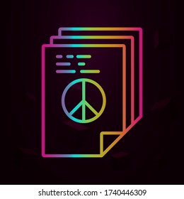 Peace documents files nolan icon Simple thin line, outline vector of Peace day icons for ui and ux, website or mobile application