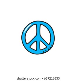 peace doodle icon vector isolated