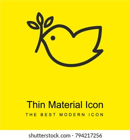 Peace dove bright yellow material minimal icon or logo design