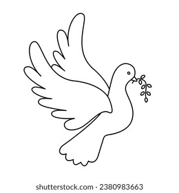 Peace dove design is an icon. A flying bird. The concept of the world. Vector illustration