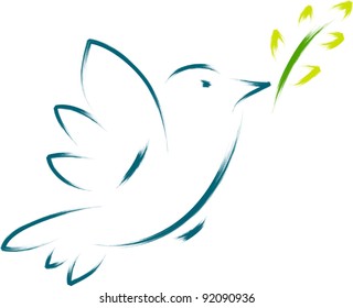 peace dove with flower