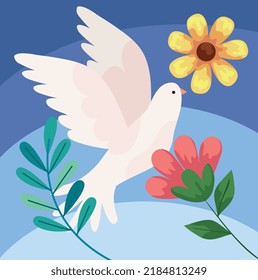 peace dove with flowers garden