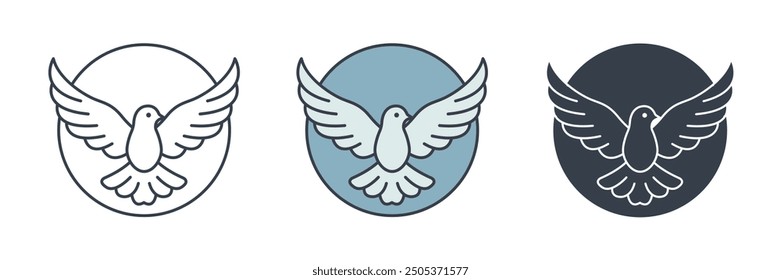 Peace Dove Flying icon symbol vector illustration isolated on white background