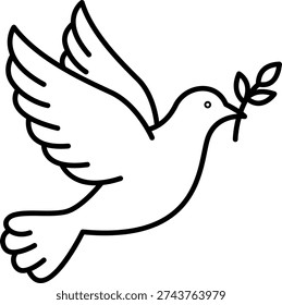 Peace dove flying and