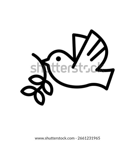 Peace Dove Icon Line Vector Illustration