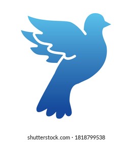 peace dove icon over white background, gradient style, vector illustration