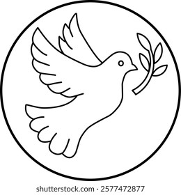 peace dove icon simple minimalist