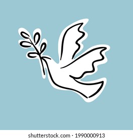Peace dove illustration vector cartoon