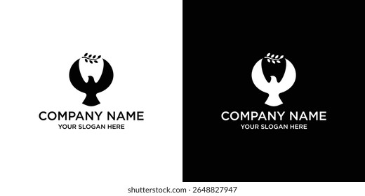 Peace Dove Logo Design Template. Vector Illustration.