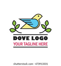 Peace dove logo design template. 
