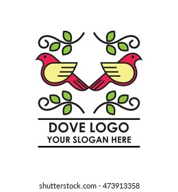 Peace dove logo design template. 