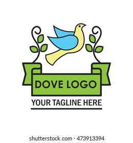 Peace dove logo design template. 