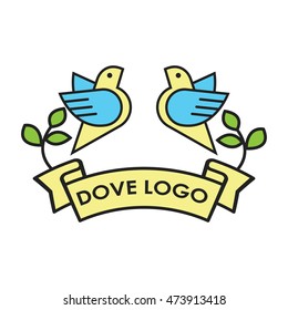 Peace dove logo design template. 