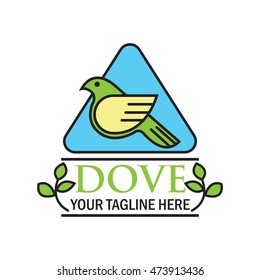 Peace dove logo design template. 