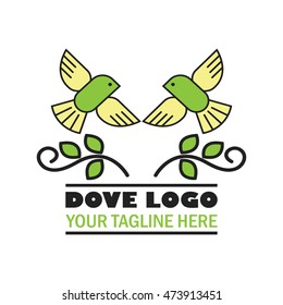 Peace dove logo design template. 