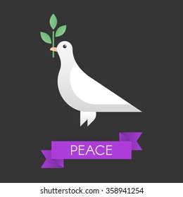 Peace dove with olive branch