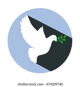  Peace dove with olive branch.   