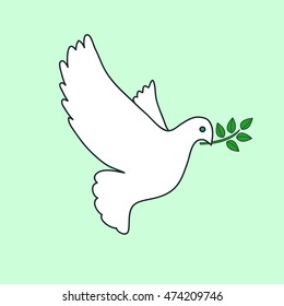  Peace dove with olive branch.   