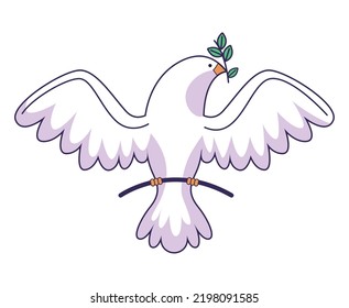 peace dove with olive branch icon