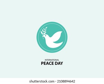 Peace dove with olive branch for International Peace Day. vector illustrations