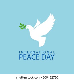 Peace dove with olive branch for International Peace Day poster