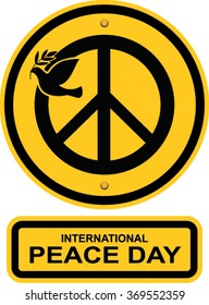 Peace dove with olive branch for International Peace Day 