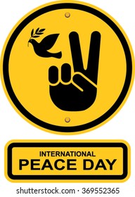 Peace dove with olive branch for International Peace Day 