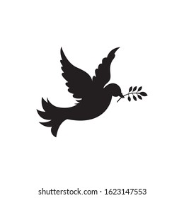 Peace dove and olive branch vector illustration