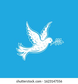 Peace dove and olive branch vector illustration