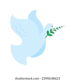 peace dove with olive branch vector isolated