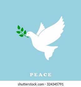 Peace Dove with Olive branch. Vector Illustration