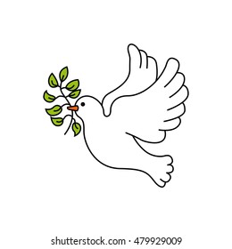 peace dove with olive branch vector illustration design
