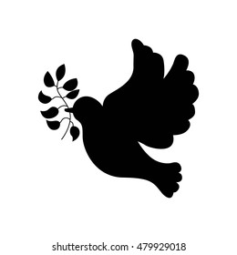 peace dove with olive branch vector illustration design