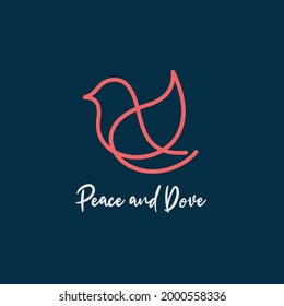 peace and dove one line logo inspiration