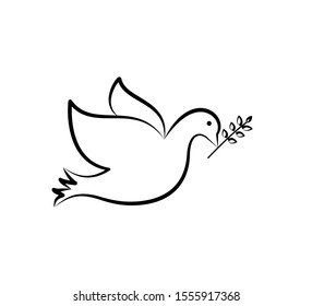 Peace and dove sign icon vector illustration