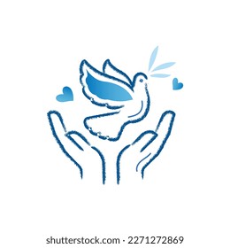 Peace dove symbol vector illustration.