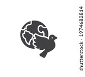 Peace dove vector icon. filled flat sign for mobile concept and web design. World environment day glyph icon. Symbol, logo illustration. Vector graphics