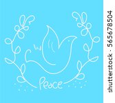 Peace dove vector with light blue background. Merry Christmas, World Peace day and Happy Holidays card