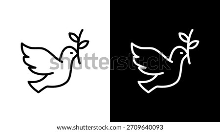 Peace Dove White Icon Set Design