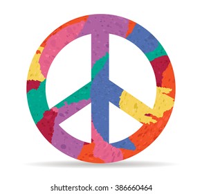 peace drawn painted icon vector