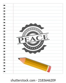 Peace drawn in pencil. Vector Illustration. Detailed. 