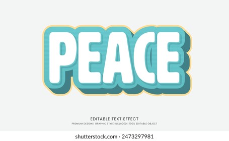 peace editable 3d text effect template bold typography and abstract style drinks logo and brand