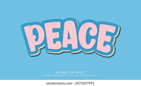 peace editable 3d text effect template bold typography and abstract style drinks logo and brand
