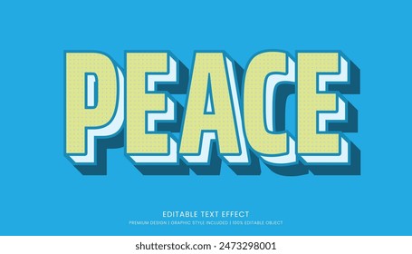 peace editable 3d text effect template bold typography and abstract style drinks logo and brand